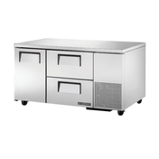 Stainless steel True Refrigeration TUC-60-32D-2-HC deep undercounter refrigerator with drawers