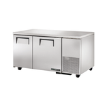 Stainless steel deep undercounter freezer True Refrigeration TUC-60-32F-HC with two doors