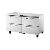 Stainless steel True Refrigeration SPEC Series Undercounter Refrigerator with four drawers