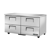 Stainless steel True Refrigeration TUC-60D-4-HC undercounter refrigerator with four drawers