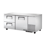 Stainless steel True Refrigeration TUC-67D-2-HC deep undercounter refrigerator with drawers