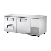 Stainless steel True Refrigeration TUC-67D-2-HC deep undercounter refrigerator with drawers