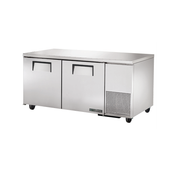 Stainless steel Deep Undercounter Freezer True Refrigeration TUC-67F-HC with two doors