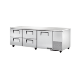 Stainless steel True Refrigeration TUC-93D-4-HC deep undercounter refrigerator with drawers