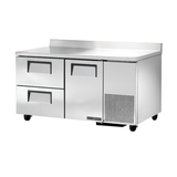 Stainless steel True Refrigeration TWT-60-32D-2-HC Deep Work Top Refrigerator with drawers