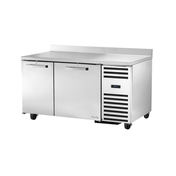 Stainless steel True Refrigeration Deep Work Top Freezer with two doors and ventilation panels