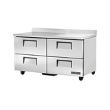 Stainless steel commercial worktable with four drawers and casters for True Refrigeration TWT-60D-4-HC