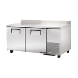 Stainless steel True Refrigeration TWT-67F-HC with rear splash and two doors