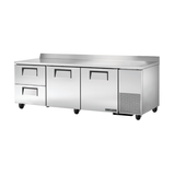 Stainless steel True Refrigeration TWT-93D-2-HC deep work top refrigerator on wheels