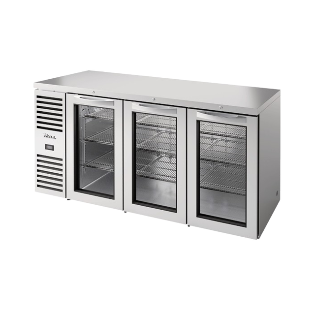 True Refrigeration TBR72-RISZ1-L-S-GGG-1 Refrigerated Back Bar Cooler Three-section