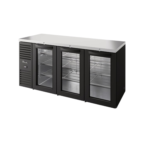 True Refrigeration TBR84-RISZ1-L-B-GGG-1 Refrigerated Back Bar Cooler Three-section