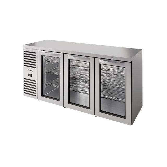 True Refrigeration TBR84-RISZ1-L-S-GGG-1 Refrigerated Back Bar Cooler Three-section