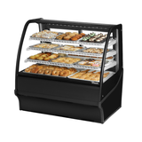 Curved-glass display merchandiser TDM-DC-48-GE GE-B-W showcasing delectable pastries