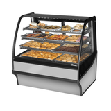 Curved-glass True Refrigeration TDM-DC-48-GE/GE-S-W display merchandiser with pastries