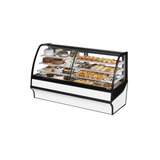 Curved glass bakery display case in white powder coated True Refrigeration Display Merchandiser