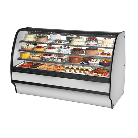 Curved glass refrigerated bakery display case in True Refrigeration TGM-R-77-SC/SC-S-S